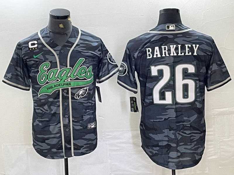 Men Philadelphia Eagles #26 Barkley Camo 2024 Nike Co branded NFL Jersey